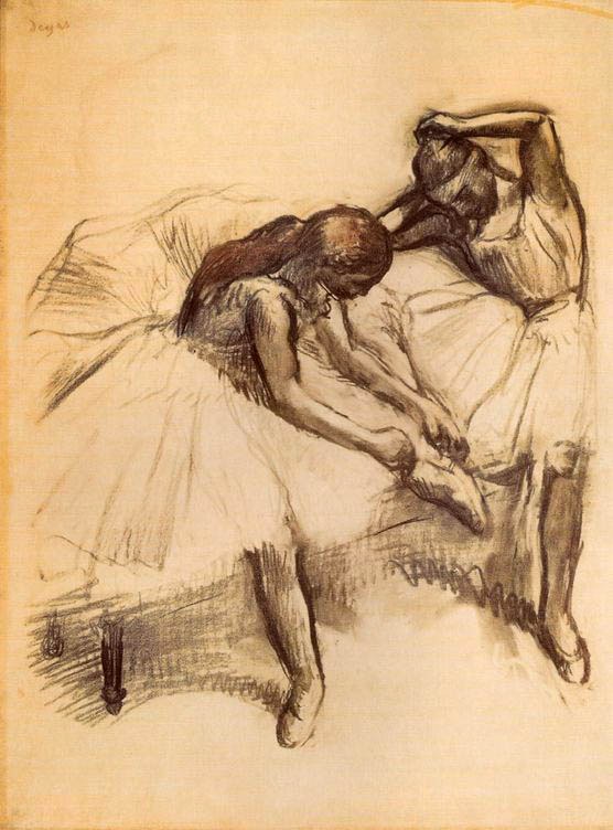 Edgar Degas Two Dancers V